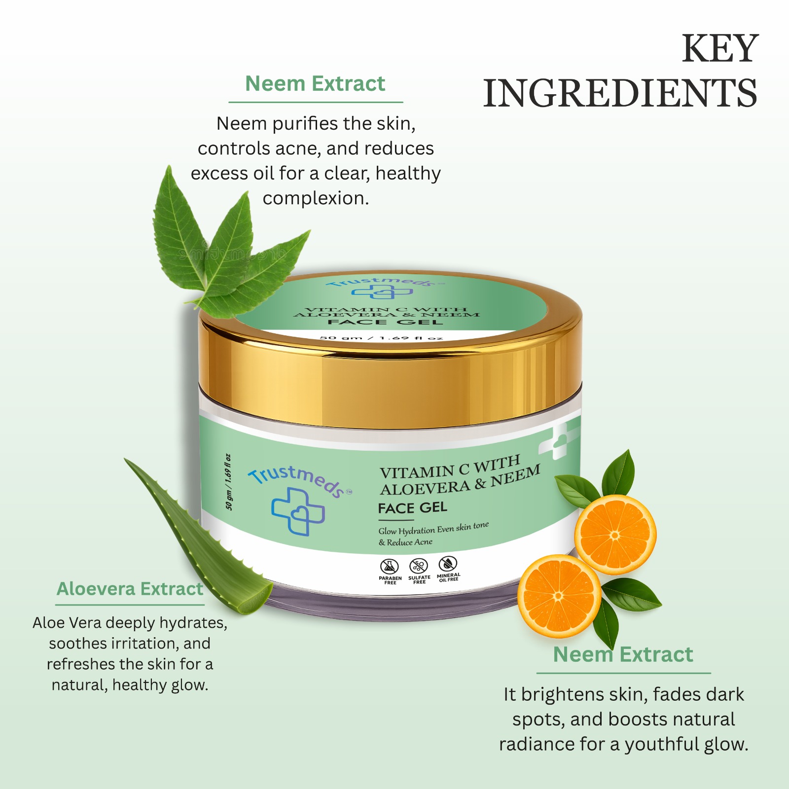 Trustmeds Vitamin C with Aloevera & Neem Face Gel view 5